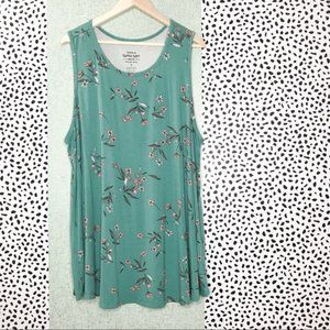 Torrid Green Floral Super Soft Knit Tank